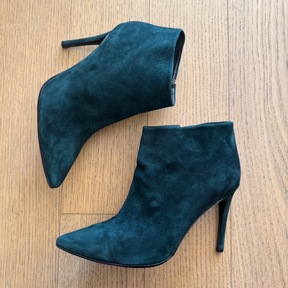 100% Suede Emerald Green Boots - Size 8 / 39 EUC - Picture 6 of 11